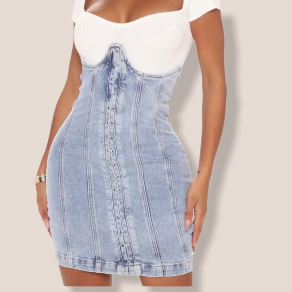 High denim skirt
